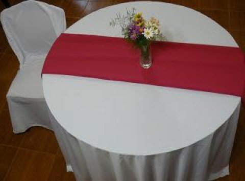 venta de caminos para mesa redonda de eventos y salones de fiesta - tela antimancha o raso